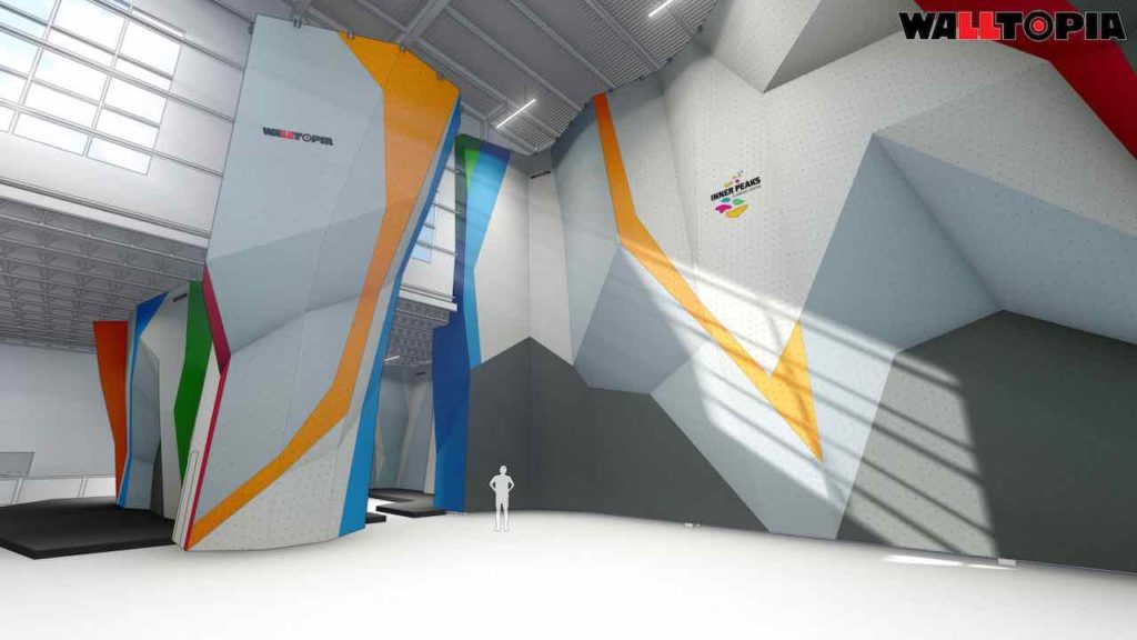 Rendering of new rappel training area and top rope area at Inner Peaks Climbing in Matthews, NC