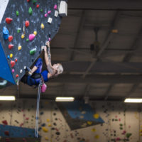 woman climbing wall Inner Peaks Climbing & Fitness Charlotte NC
